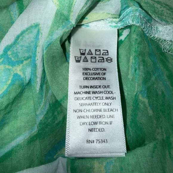 Christian Siriano New York Women's Large Green Leaf Print V-Neck Resortwear Chic - Picture 11 of 15